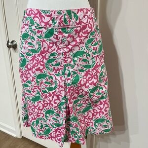 L.L. Bean Pink and Green A-Line Skirt